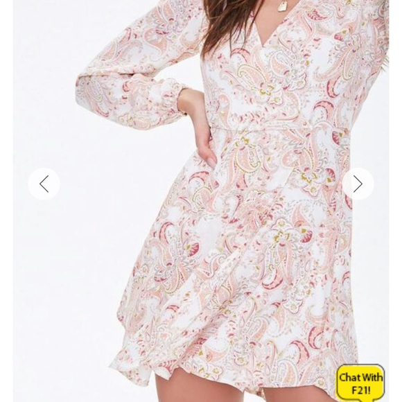 Paisley Print Mock Wrap Dress - Picture 4 of 8